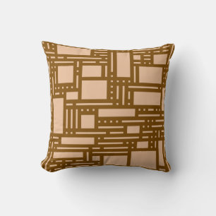 Modern Peach Terracotta Abstract Geometric Throw P Pillow