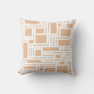 Modern Peach Terracotta Abstract Geometric Throw P Pillow