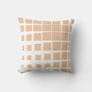 Modern Peach Terracotta Deconstructed Plaid Abstra Throw Pillow