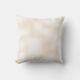Modern Peach Terracotta Geometric Grid Halftone Th Throw Pillow