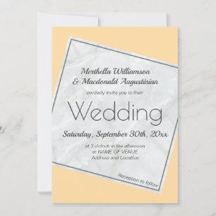 Modern Peach Yellow Wedding Invitation