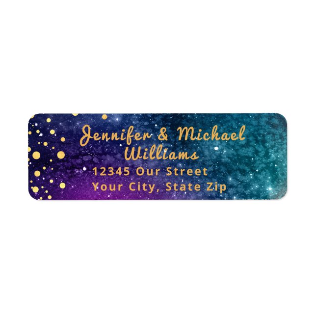 Modern Peacock Blue Gold Watercolor Wedding (Front)