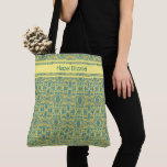 Modern Peacock Blue Pattern  Tote Bag<br><div class="desc">Stylish and modern peacock blue with mustard yellow colours tote bag that can be personalized. One of a kind print.</div>