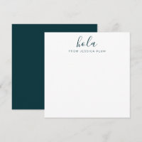 Modern Peacock Green Hola Correspondence