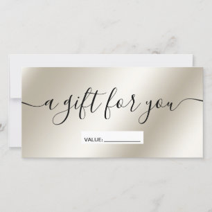 Modern pearl metallic gradient gift certificate