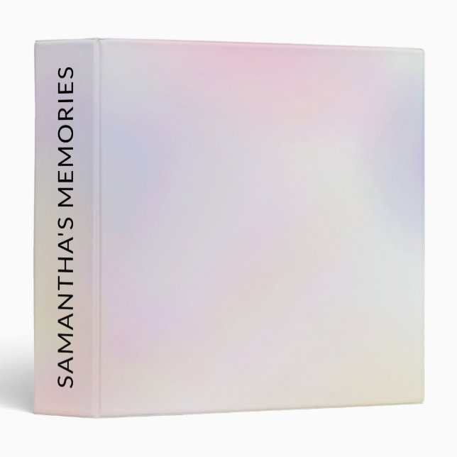 Modern pearl nacre iridescent pink holographic binder (Front/Spine)