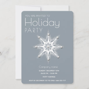 Modern pearl snowflake corporate Holiday party Invitation