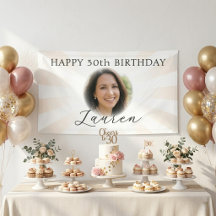 Modern Pearl Sunburst Photo Milestone Birthday