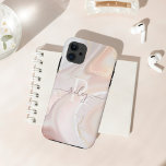Modern Pearl Swirl Iridescent Custom Name Monogram iPhone 11 Case<br><div class="desc">Add a stylish look to your phone with our modern & stylish light pearl iridescent design with a simple personalized name & monogram. Original artwork by Moodthology Papery.</div>