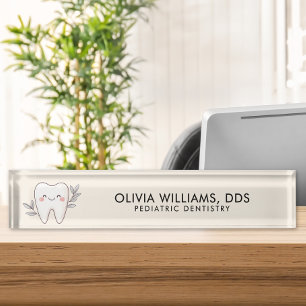 Modern Pediatric Dentist Nameplate