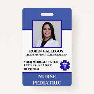 Modern Pediatric Nurse Hospital Care Clinic ID Badge