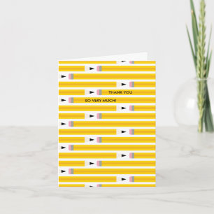 Modern Pencil Teacher Appreciation Thank You Card