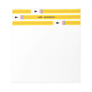 Modern Pencil Teacher Personalized Notepad