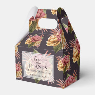 Modern Peony Flowers Favor Box