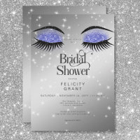 Modern Periwinkle Blue Glam Eyes Bridal Shower