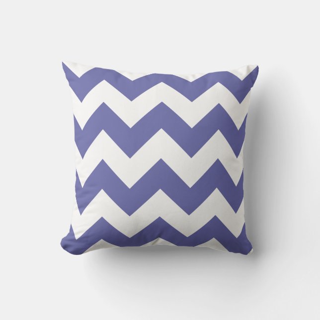 Modern Periwinkle Chevron Pattern Throw Pillow (Front)