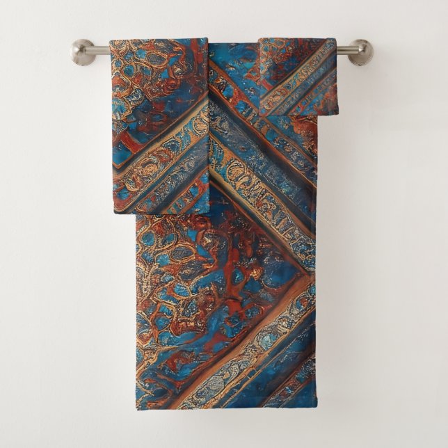 Modern Persian Beautiful Old Pattern Collection Bath Towel Set (Insitu)