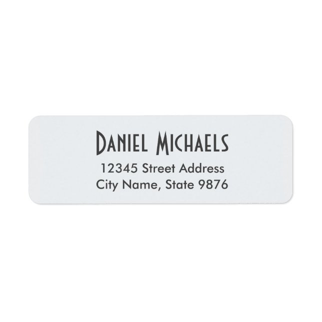 Modern Personal Address Label - Clear Snow White (Front)