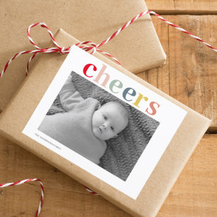 Modern Personal Photo   Colourful Cheers Postcard