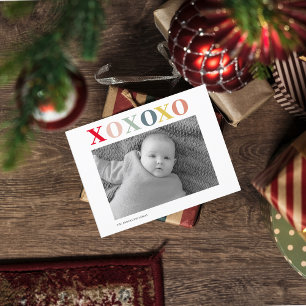 Modern Personal Photo   Colourful XoXoXo Postcard