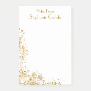 Modern Personal Stationery Liquid Gold Abstract Post-it Notes