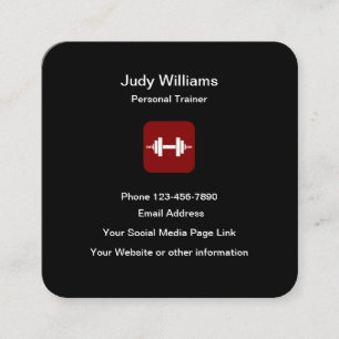 Modern Personal Trainer Design Square Business Card