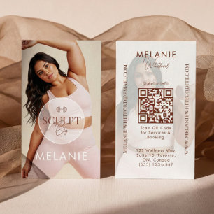 Modern Personal Trainer Fitness Influencer Photo Business Card