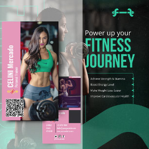 Modern Personal Trainer Fitness with Photo Busines Business Card