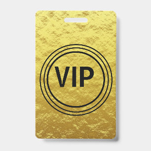 Modern Personalised Gold VIP All Access Concert Badge