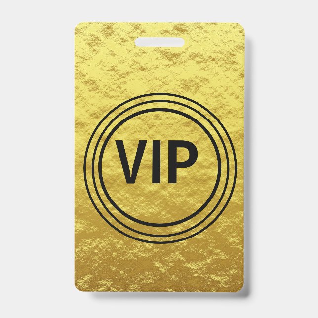 Modern Personalised Gold VIP All Access Concert Badge (Front)