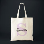 Modern Personalised Lavender Initial Wedding Tote Bag<br><div class="desc">Check out these perfect tote bags for your bridal party, bachelorette party guests, birthday or wedding guest party favours. A modern and elegant custom tote bag is chic and sophisticated to complement your wedding or any special occasion. They can be personalised with your name and initial, you can also change...</div>
