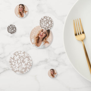 Modern Personalised Photo 16th Birthday Floral Confetti