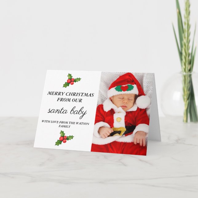 Modern Personalize Christmas Holiday Photo Card (Front)
