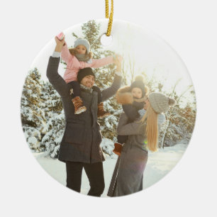 Modern Personalize Quote Custom Photo Ceramic Ornament