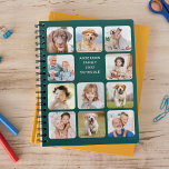 Modern Personalized 11 Photo Collage Emerald Green Planner<br><div class="desc">Custom photo collage calendar planner. Our fun photo planner has 11 photos to personalize and name. Design is on front and back. Customize with family photos, favourite kids pictures, pet photos, and all your dog photos! COPYRIGHT © 2020 Judy Burrows, Black Dog Art - All Rights Reserved. Modern Personalized 11...</div>