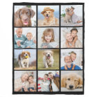 Modern Personalized 12 Photo Collage Black Medium