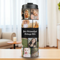 Modern Personalized 16 Photo Collage Custom Color 