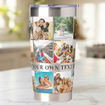 Modern Personalized 18 Photo Collage Insulated Tumbler<br><div class="desc">Create your own personalized tumbler featuring 18 of your favourite pictures in a photo collage grid alongside custom text.</div>