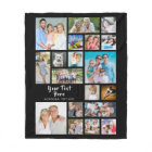 Modern Personalized 19 Photo Collage Black