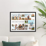 Modern Personalized 19 Photo Collage Poster<br><div class="desc">Create your own personalized photo collage poster featuring 19 of your favourite photos and custom text.</div>
