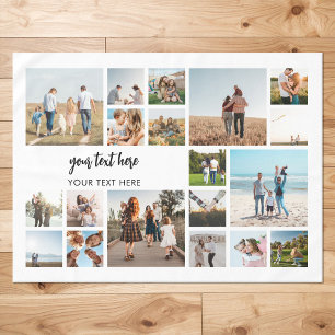 Modern Personalized 19 Photo Collage Tablecloth