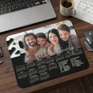 Modern Personalized 2027 Desk Calendar Photo Cute Mouse Pad