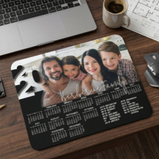 Modern Personalized 2027 Desk Calendar Photo Cute  Mouse Pad
