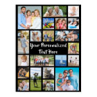 Modern Personalized 21 Photo Collage Custom Color