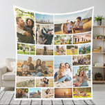 Modern Personalized 22 Photo Collage Fleece Blanket<br><div class="desc">Make your own blanket featuring 22 of your cherished photo memories in a modern grid style photo collage. Simply add your pictures for custom photo home decor or personalized gift for family and friends.</div>