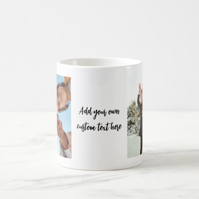 Modern Personalized 2 Photo Coffee Mug (Center)
