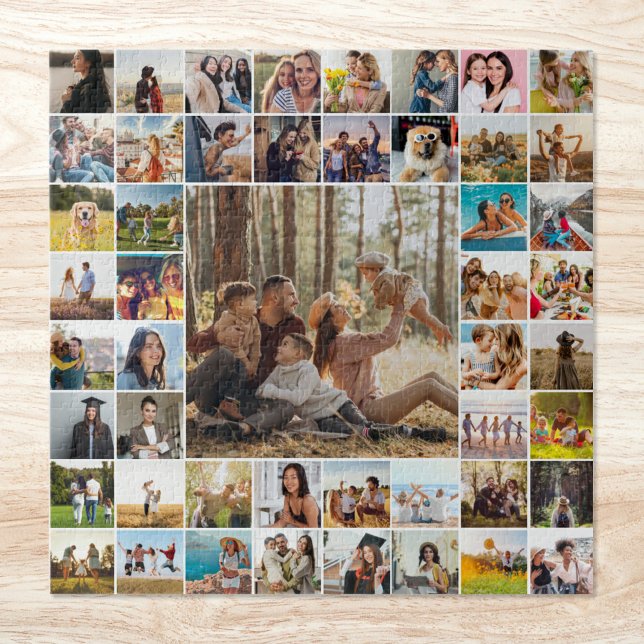Modern Personalized 49 Photo Collage Jigsaw Puzzle (Creator Uploaded)