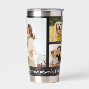 Modern Personalized 5 Photo Collage Insulated Tumbler