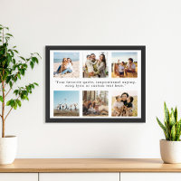 Modern Personalized 6 Photo Collage Custom Quote