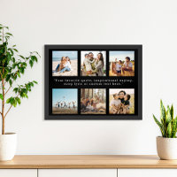 Modern Personalized 6 Photo Collage Custom Quote